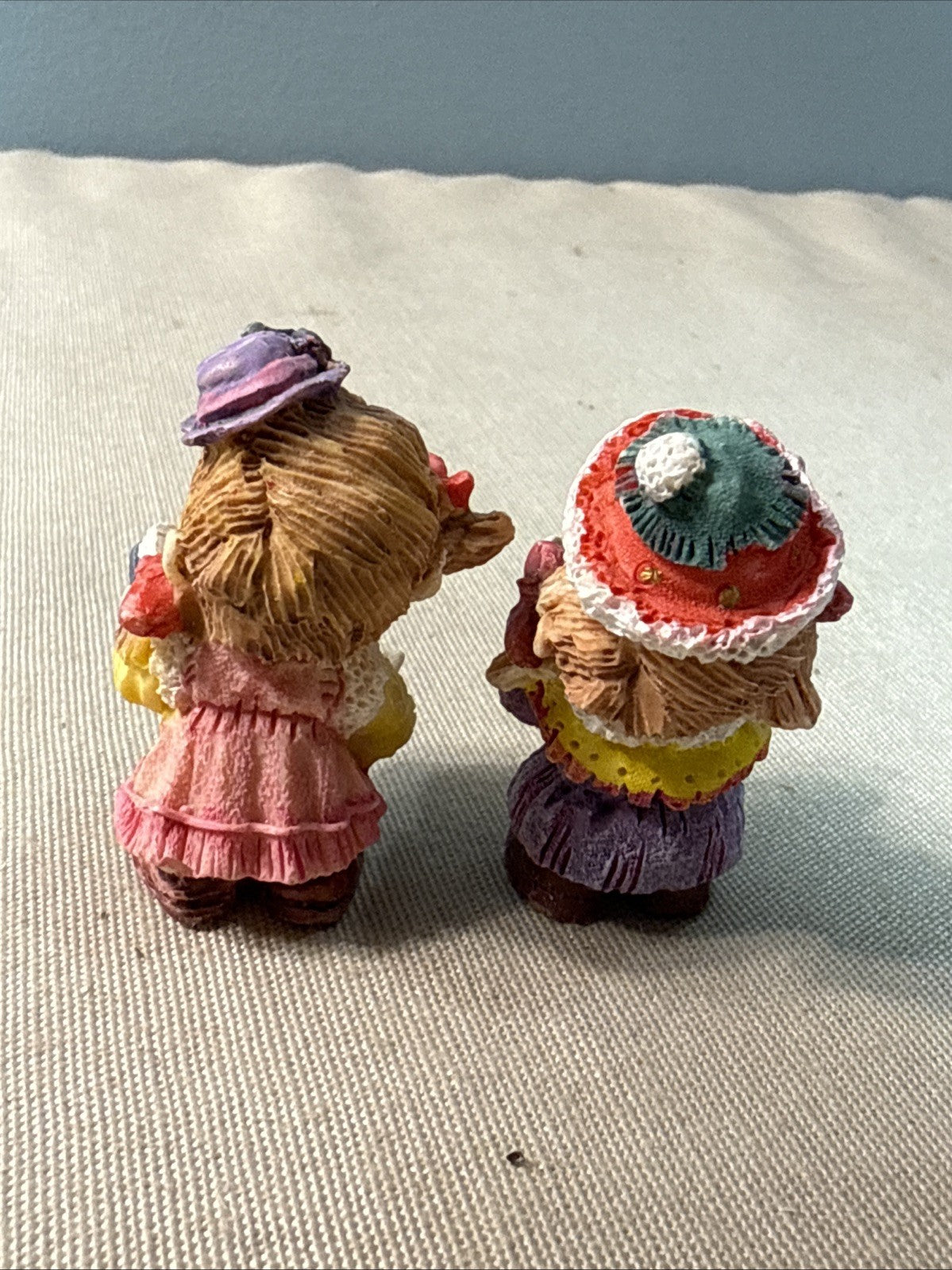 Vintage 2" Christmas Carolers Figurines Set of 9 Resin Children Singing Holiday