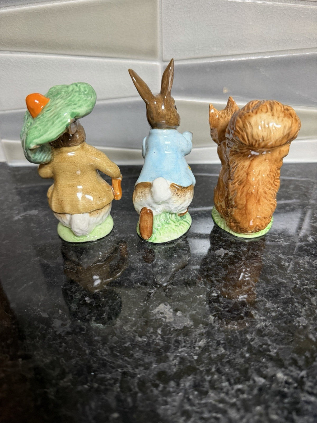 Vintage Beswick Beatrix Potter Figurines Peter Rabbit Benjamin Bunny Squirrel