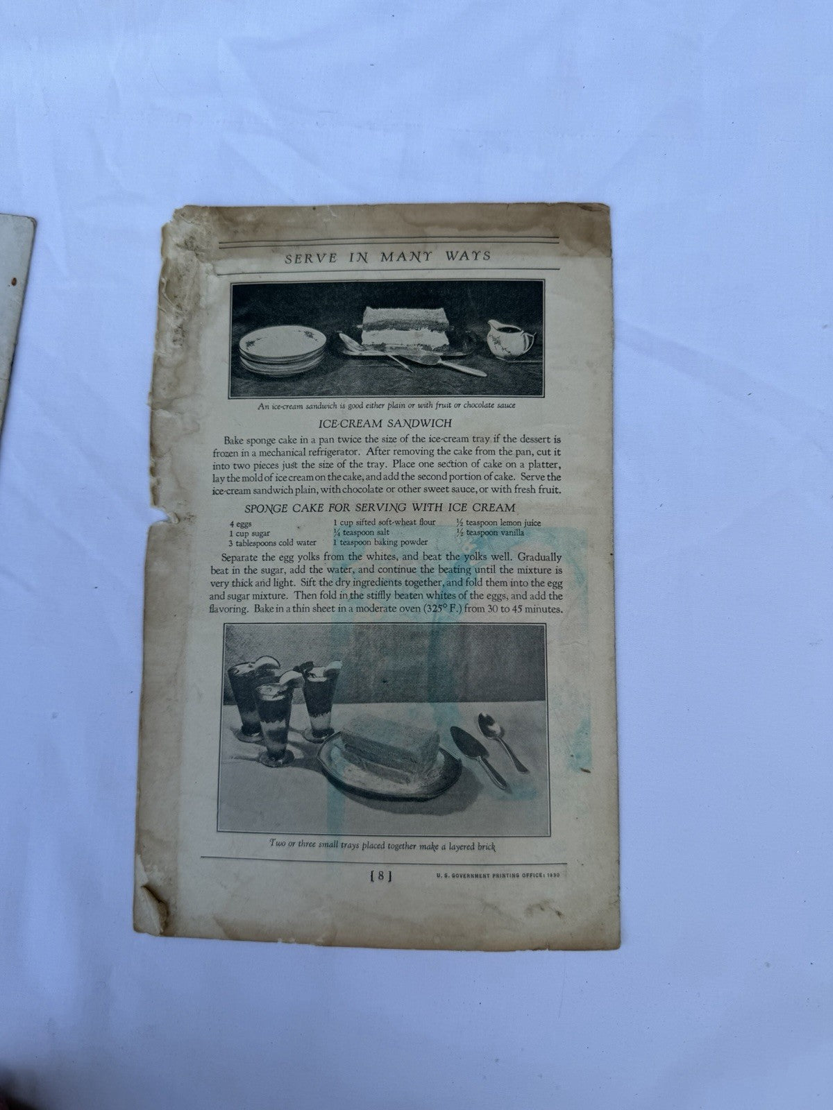 Vintage 1930s Crosley Shelvador Refrigerator Recipe Booklet USDA Ice Cream