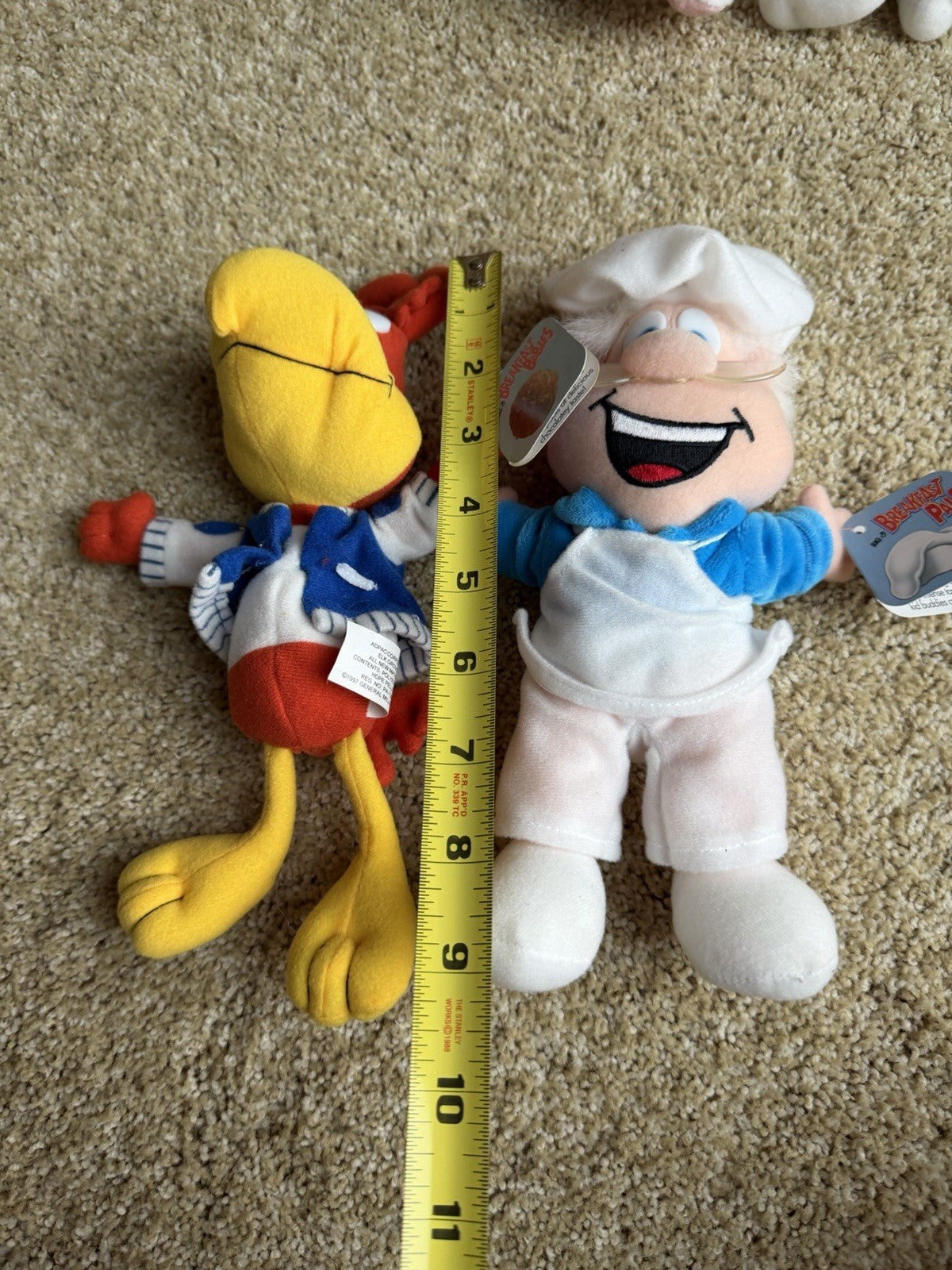 Vintage 1990s General Mills Breakfast Pals Plush Set 5 Cereal Mascots Toys NWT