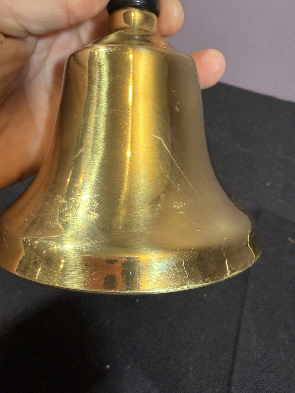 Vintage Brass Ceremonial Bell NHS Top Ten Class of 1969 Wooden Handle 7"