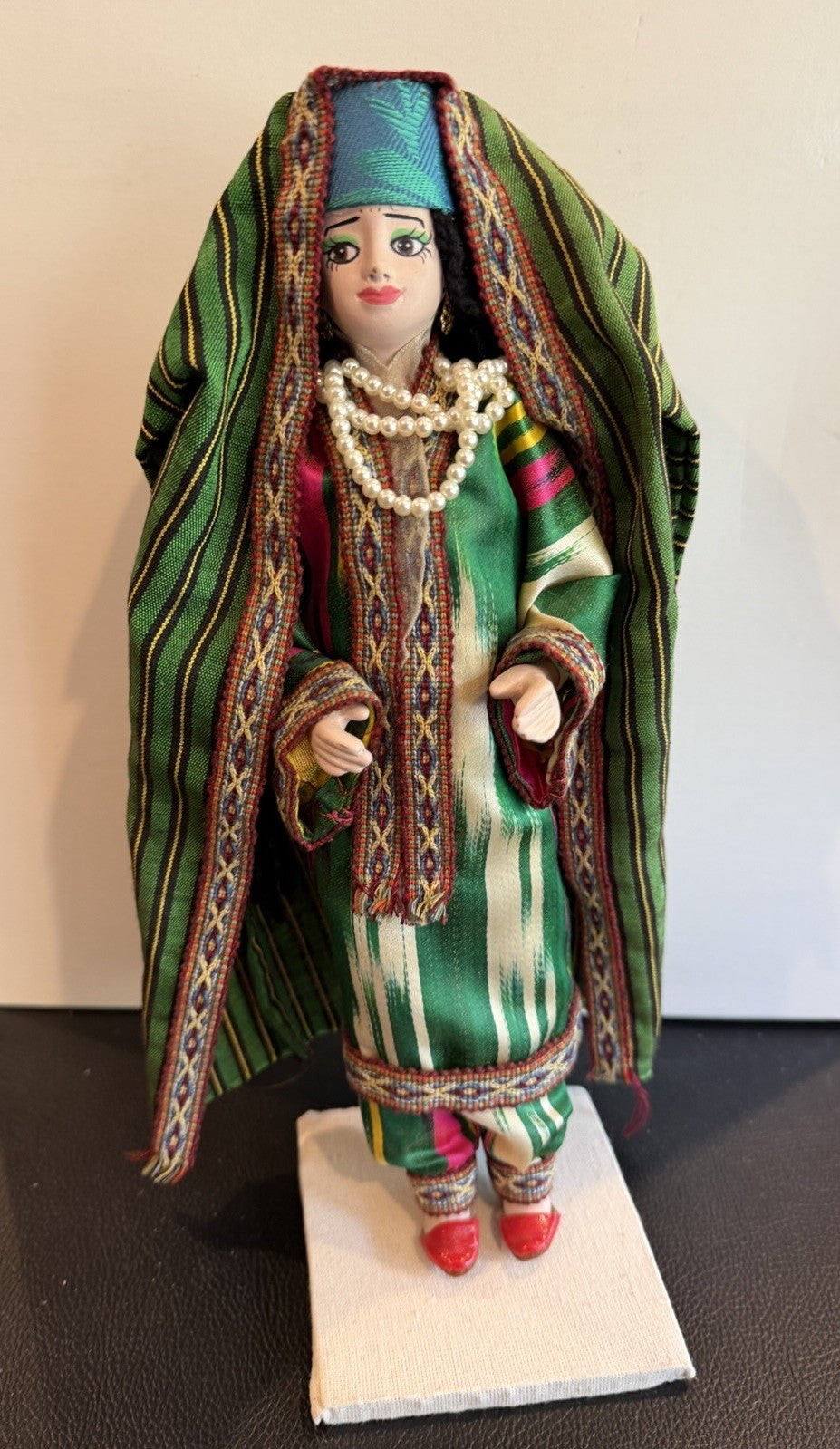 Handcrafted Central Asian Folk Costume Doll Traditional Textile Souvenir Display