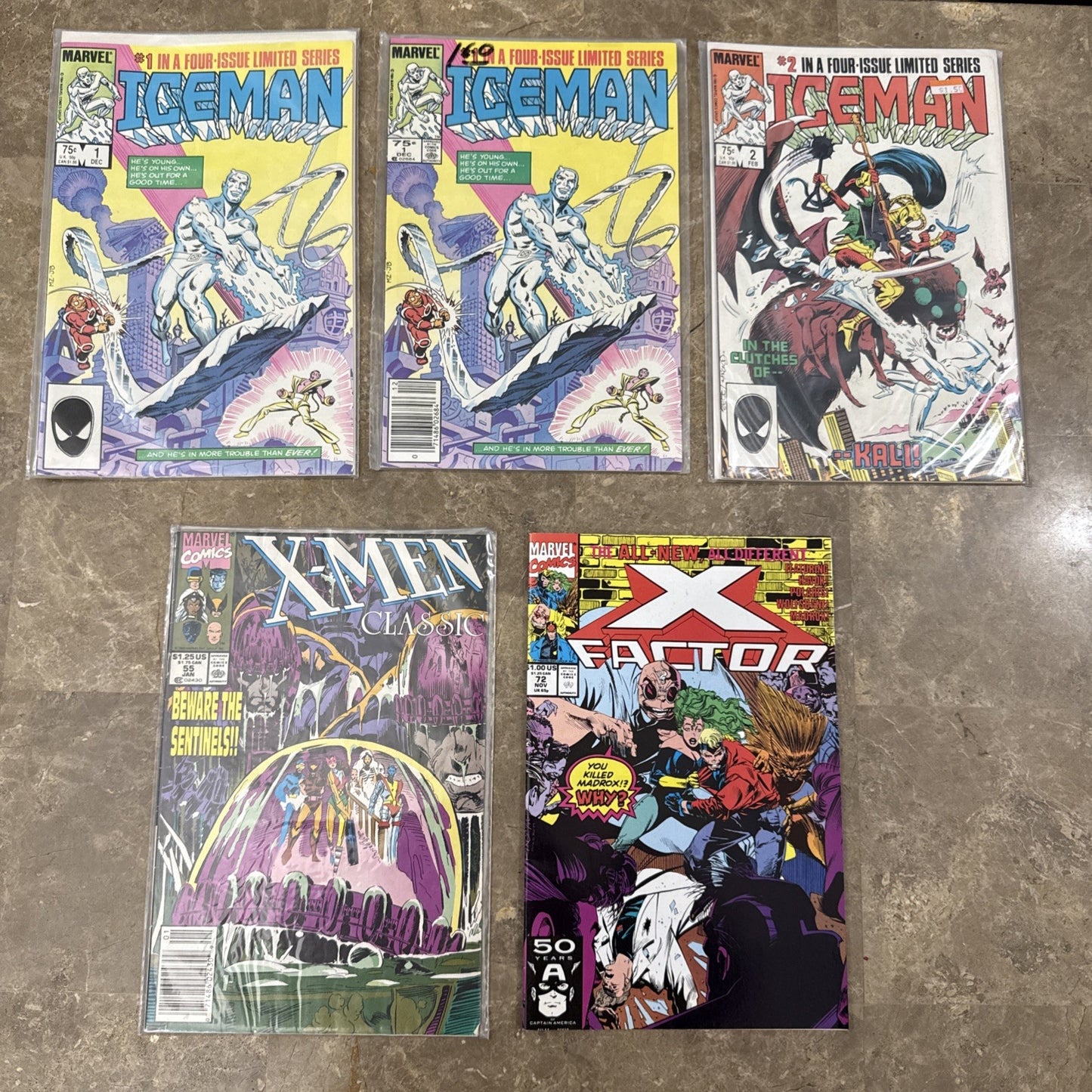 Marvel Iceman #1 #2 Limited Series Lot 1984 + X-Men Classic 55 & X-Factor 72