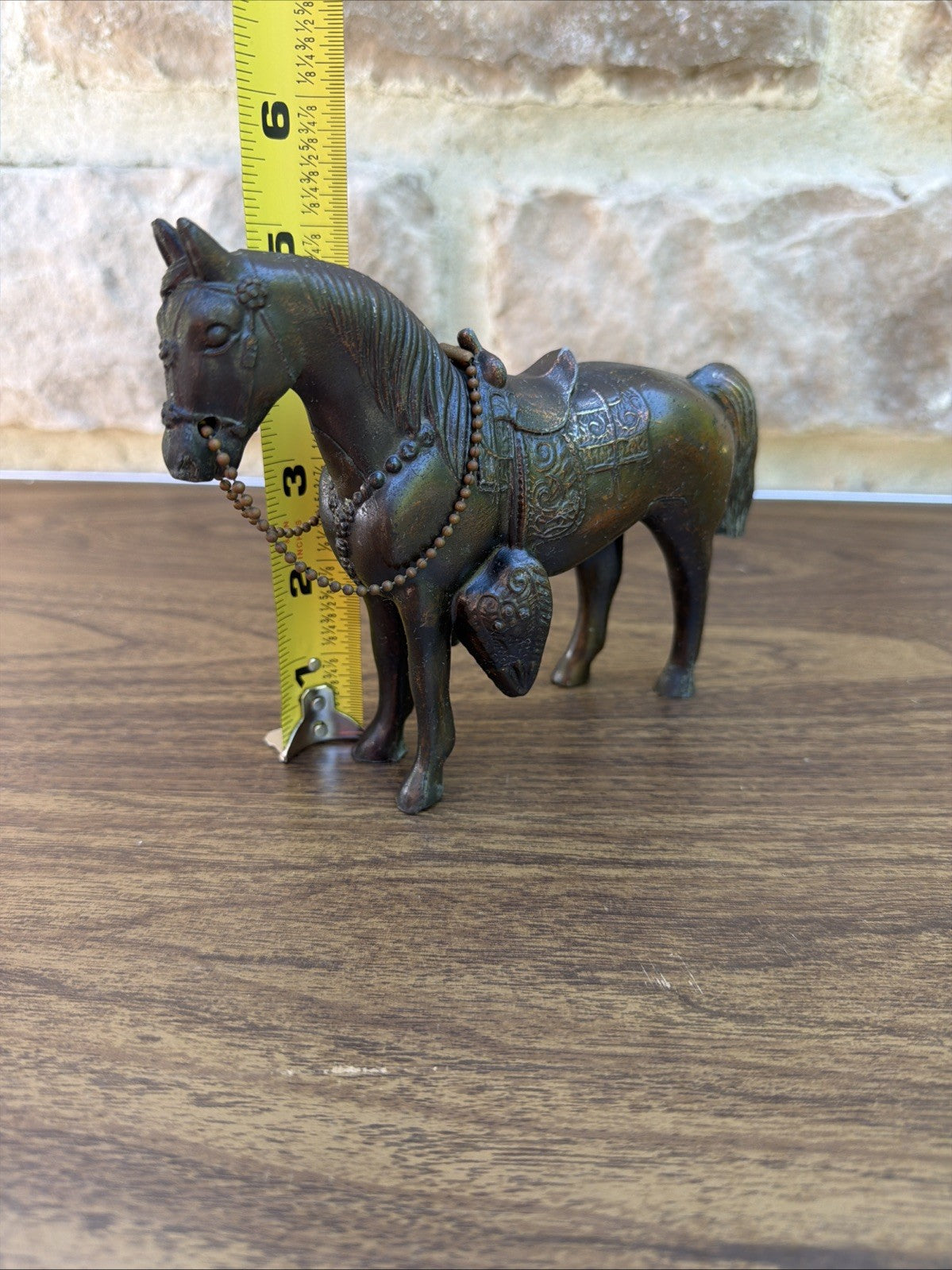 Vintage Bronze Horse with Saddle 4.25” Tall Western Theme 1950’s