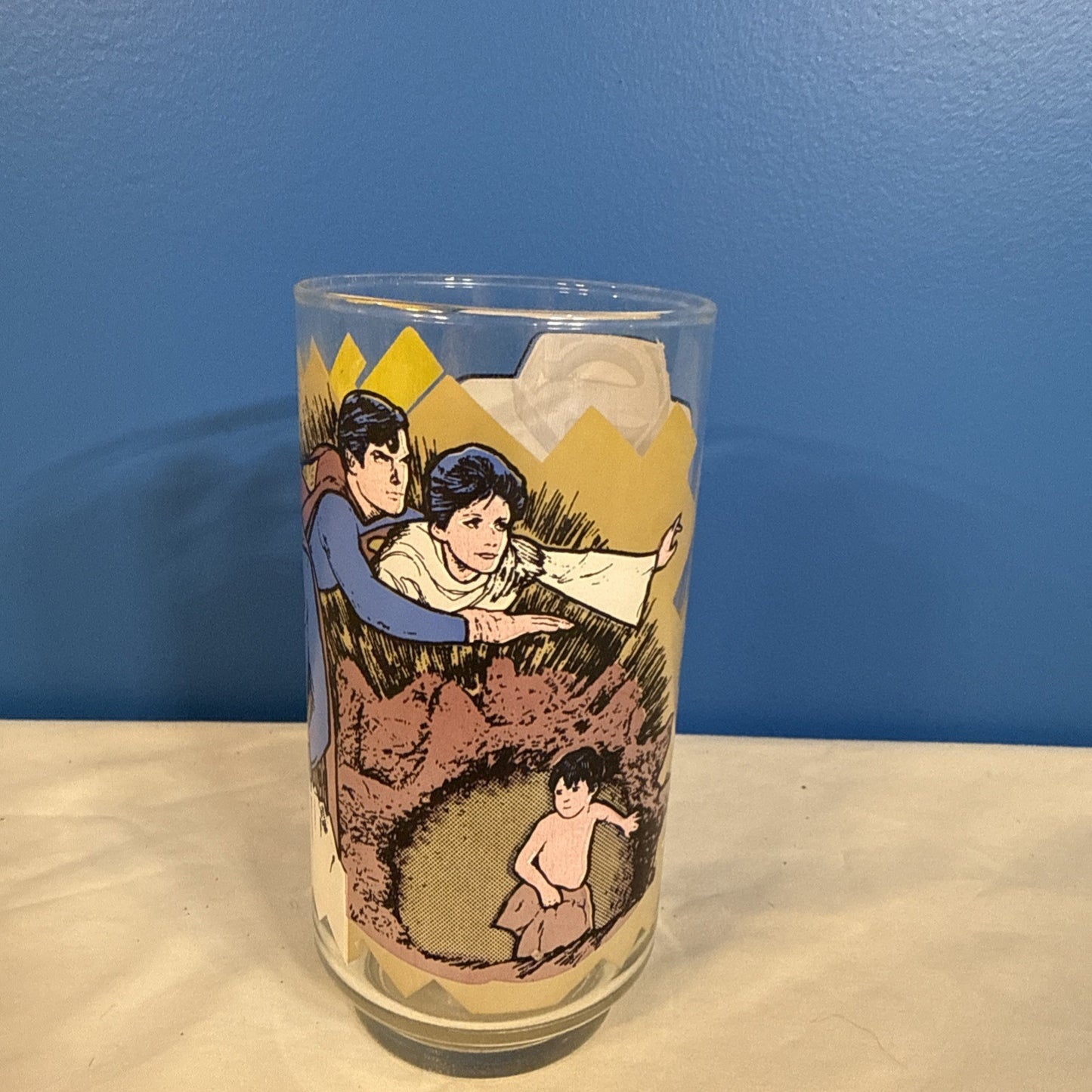 1978 Pepsi DC Comics Superman Glass Kal El Child to Man of Steel Vintage