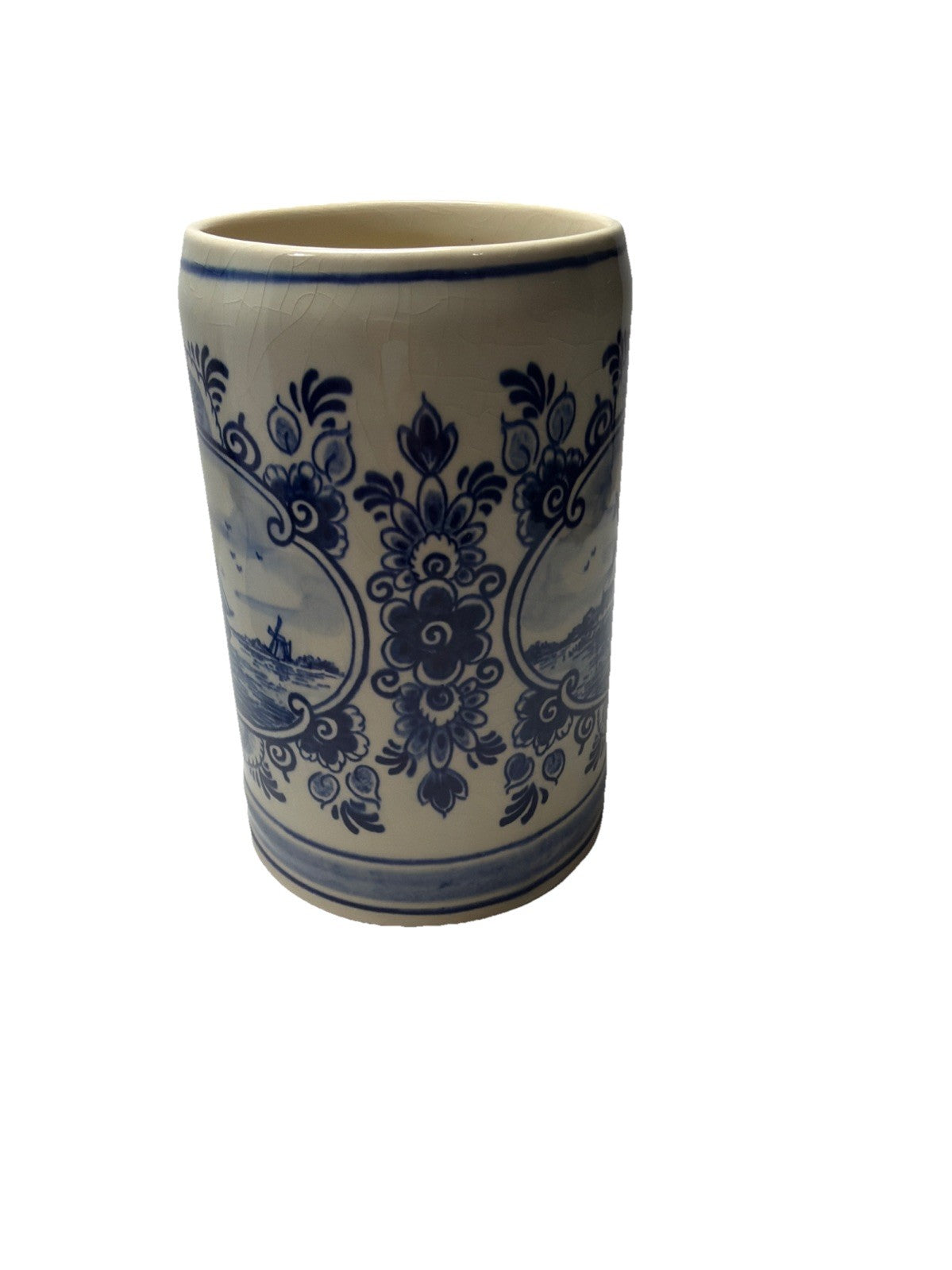 Blue Delft Hand Painted Mug Made in Holland Troost Tobacco 5"