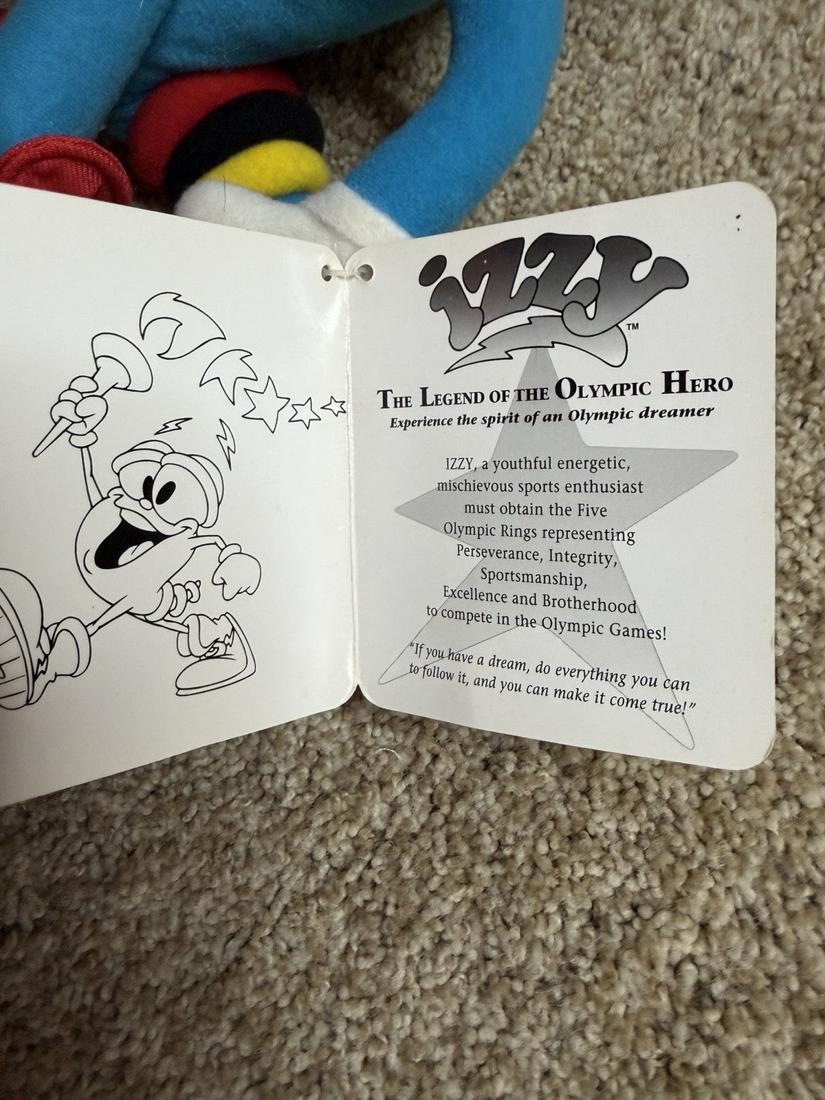 Vintage 1995 Izzy Atlanta 1996 Olympic Games Mascot Plush Toy With Tags
