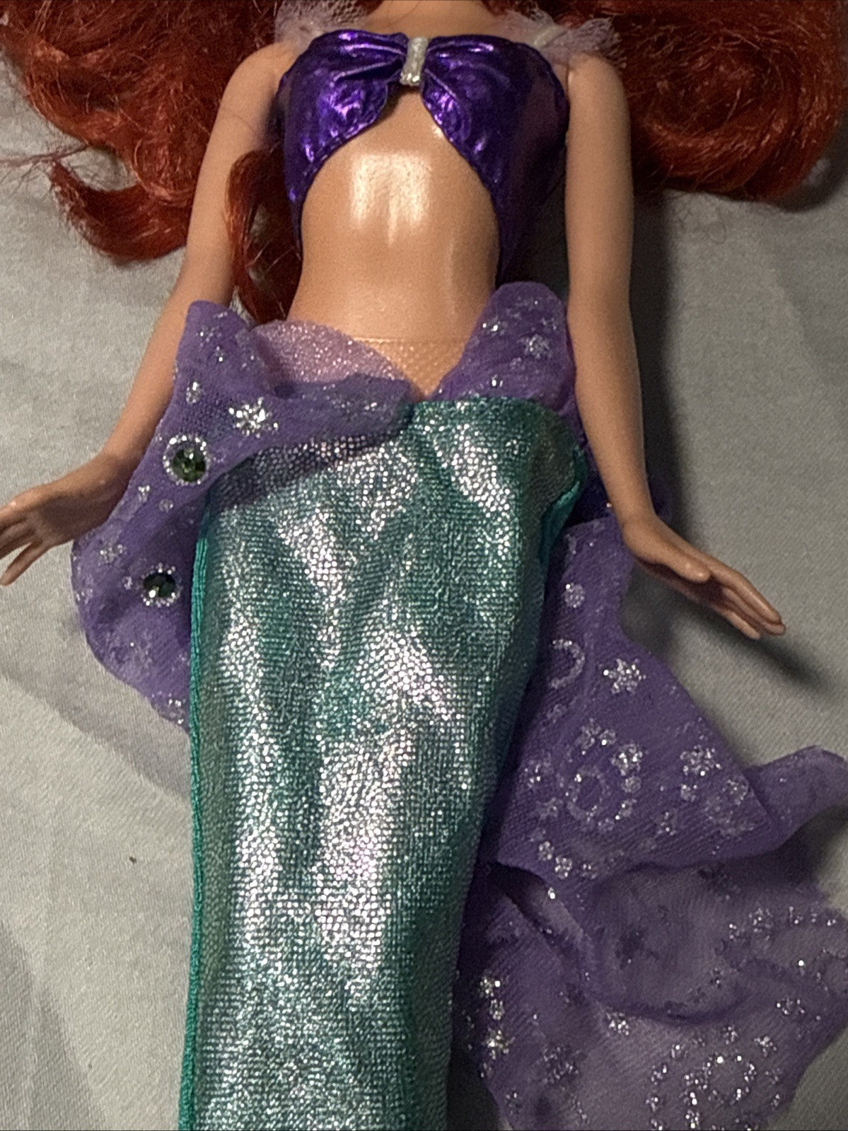 Lot of 4 Disney Princess Dolls Anna Tiana 2 Ariel With Outfits and Mermaid Tail