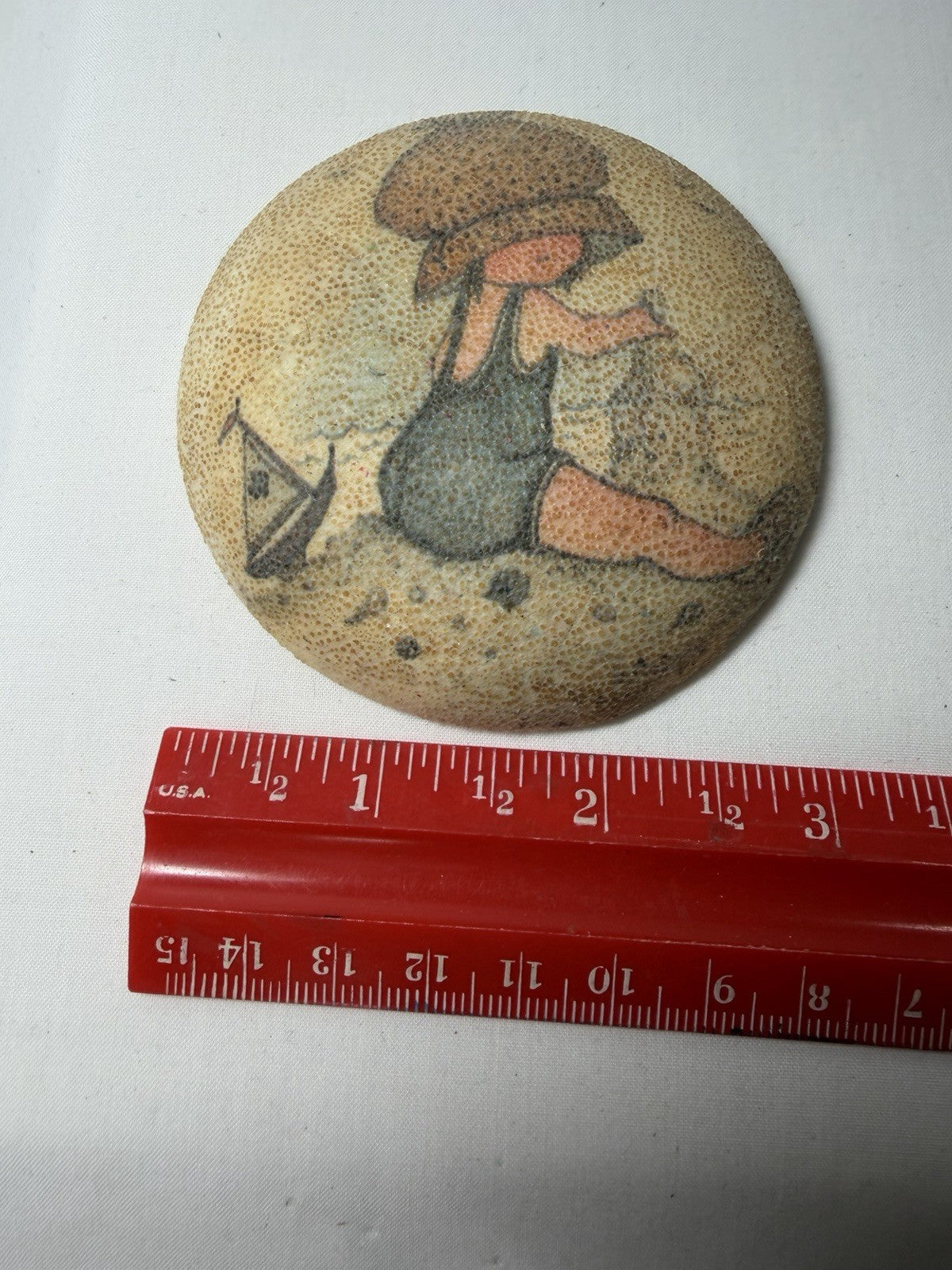 Vintage Holly Hobbie Chalkware Wall Plaque Decoupage Beach Design