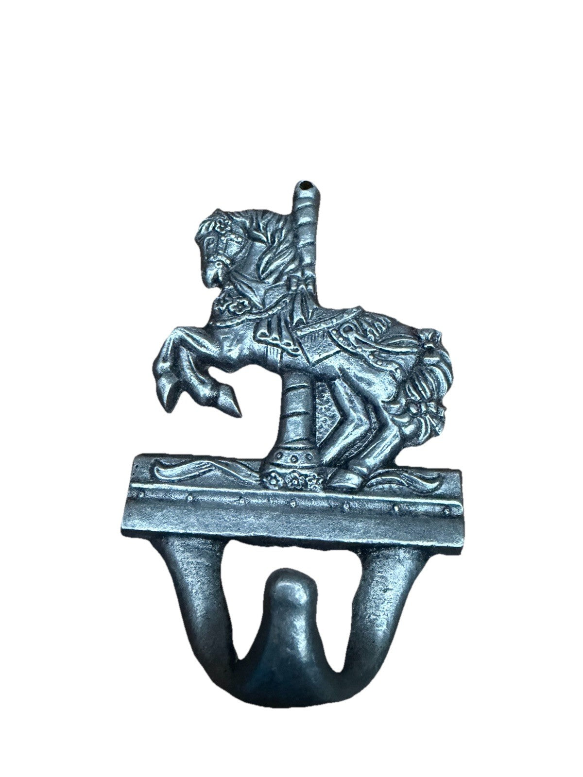 Pewter Carousel Horse Wall Hook Nursery Baby Room Decorative Hook