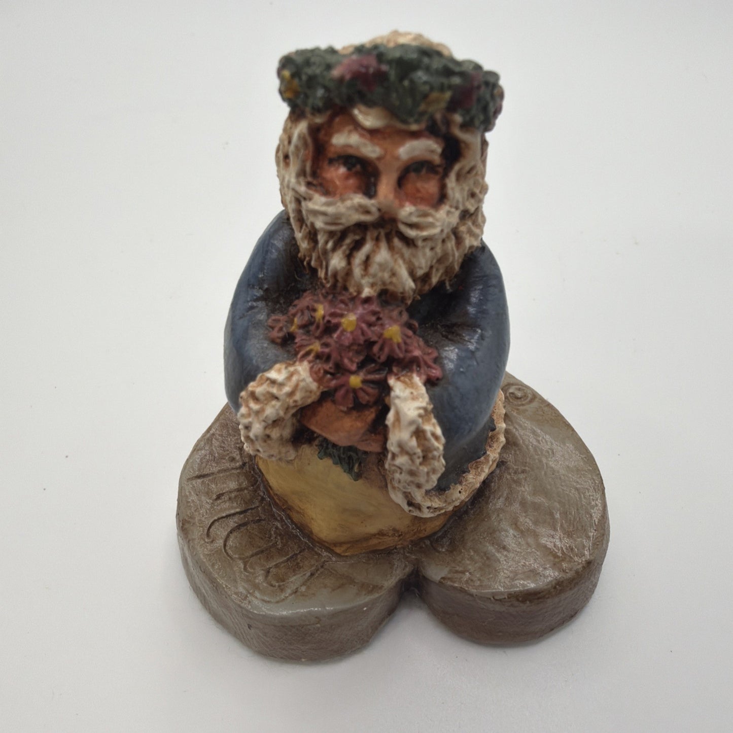 Vintage Hand Carved Wooden Santa Signed 1990 Old World Painted