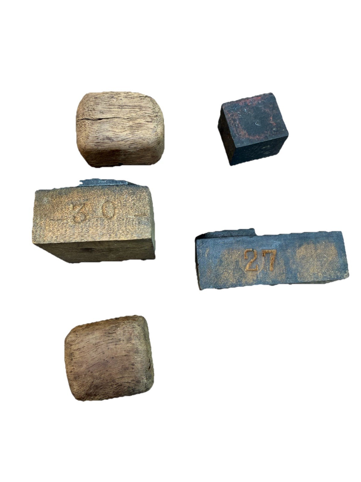 Vintage Lot of Wood Print Block Horse Dog Copper Face and Letter Imprints