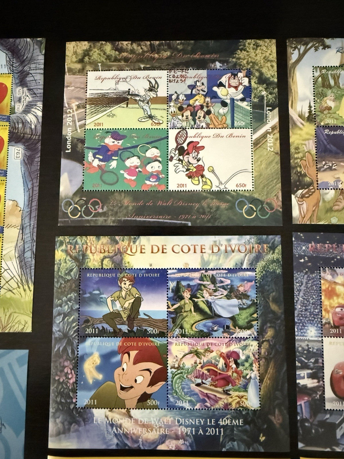 Disney Pixar Stamp Sheet Lot Toy Story Cars Israel Pooh Mickey Congo Mali MNH