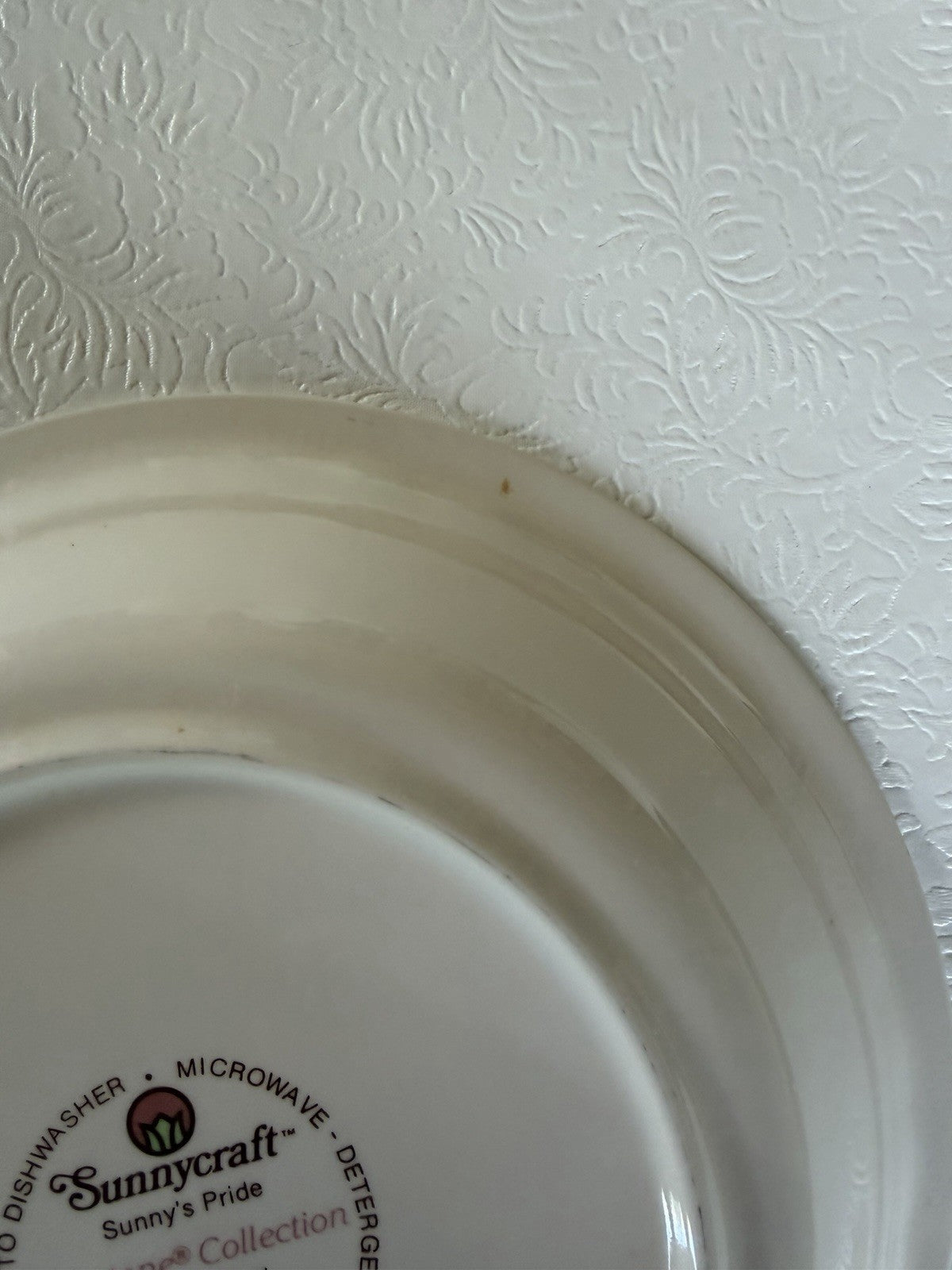 Vintage Sunnycraft Sunstone Lemon Meringue Pie Recipe Plate 11" Ceramic