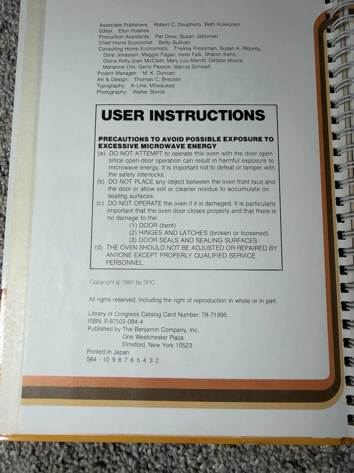 Vintage 1981  Sears Kenmore Microwave Cooking Cookbook Recipes