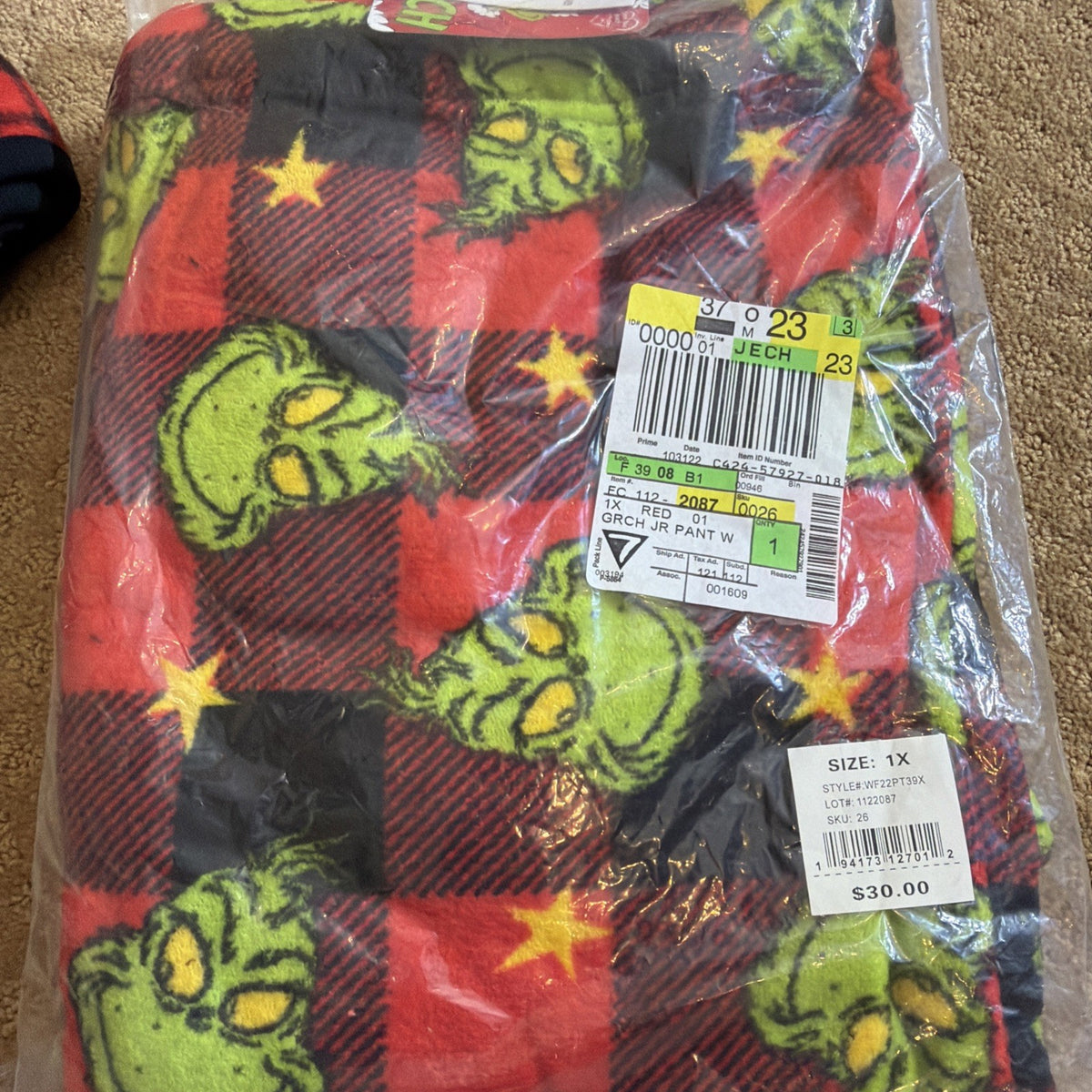 NWT Cuddl Duds Fleece Wrap L XL Dr Seuss Grinch Plush PJ Pants 1X Holiday Lot