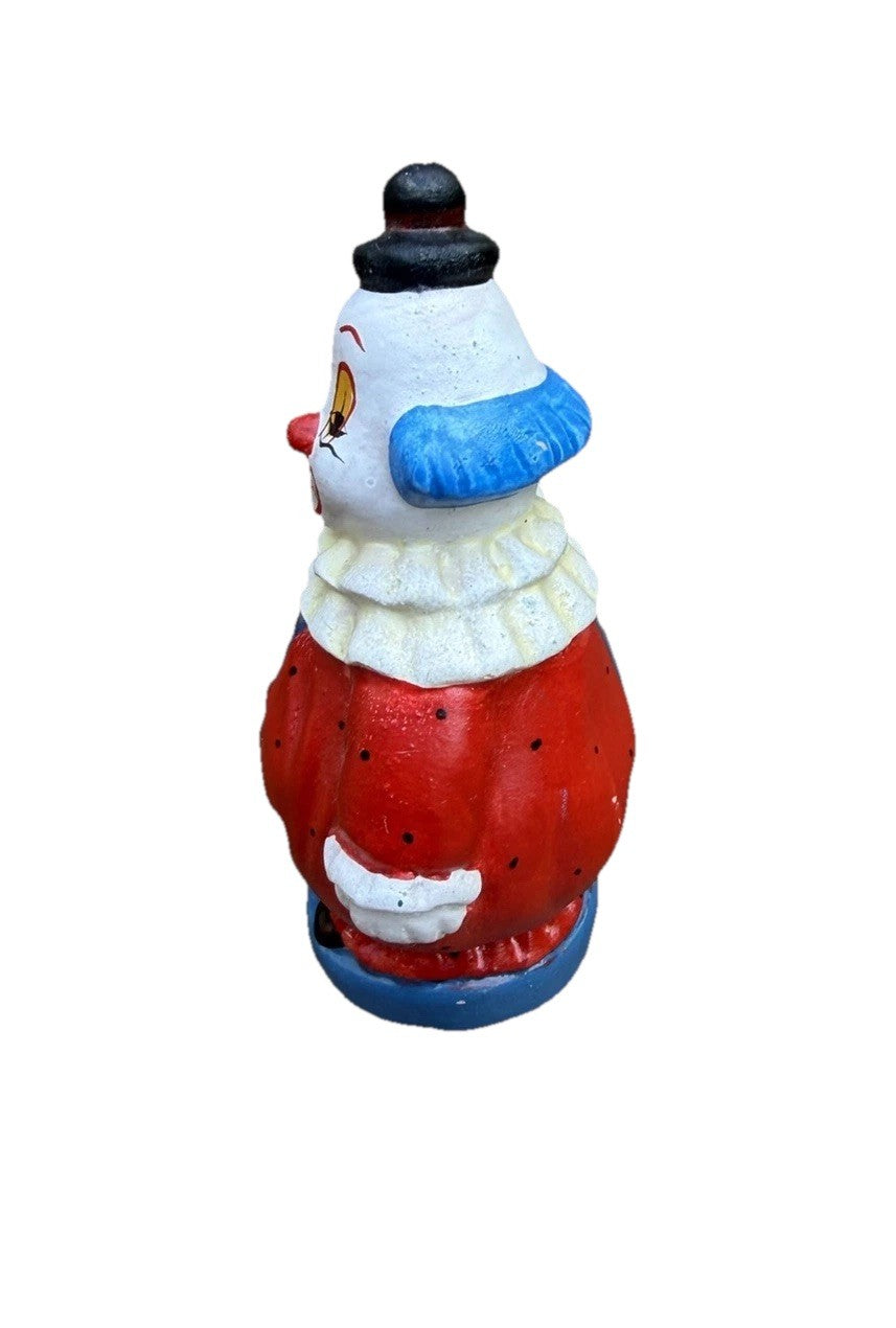 Vintage Chalkware Clown Figurine Hand Painted Plaster Carnival Prize Circus