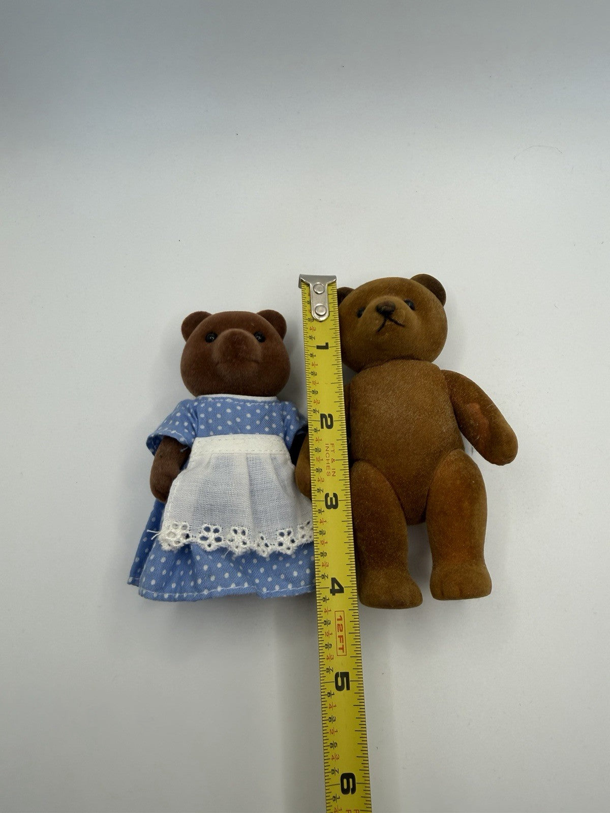 Vintage Teddy N Me Flocked Miniature Teddy Bears Figurines Collectible Toy Lot