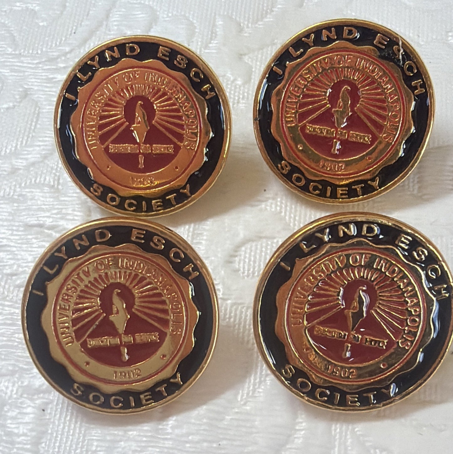 Vintage University of Indianapolis UIndy Greyhounds & I. Lynd Esch Society Pins