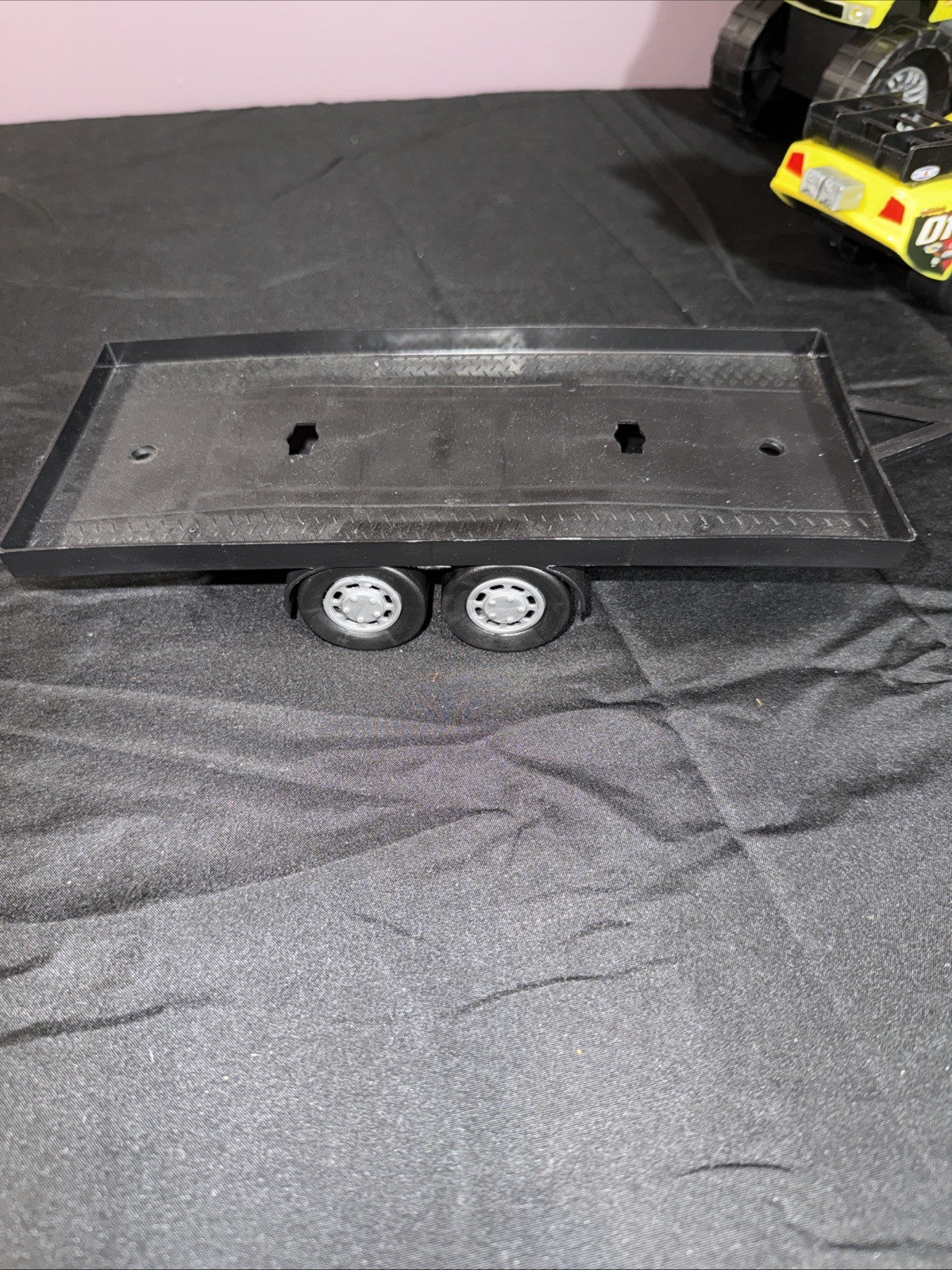Vintage 2FAST4U Yellow Monster Truck Funny Car Trailer Combo Sounds WORKS