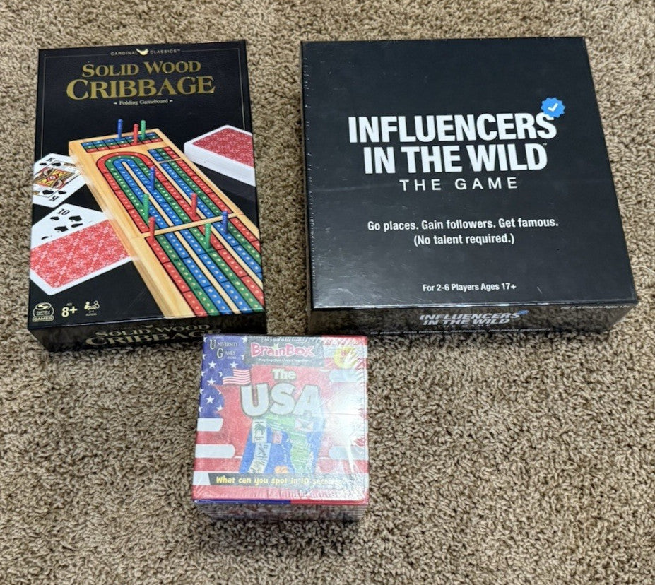 Board Game Lot Reseller Pack - Influencers Cribbage BrainBox USA Wholesale -NIB