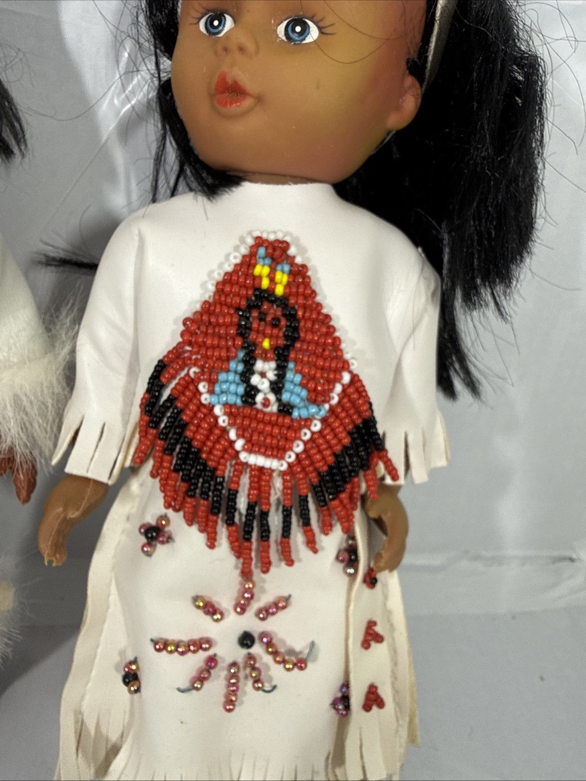 Vintage Native American Dolls Hong Kong Posable Figures 10" 12" Lot 2