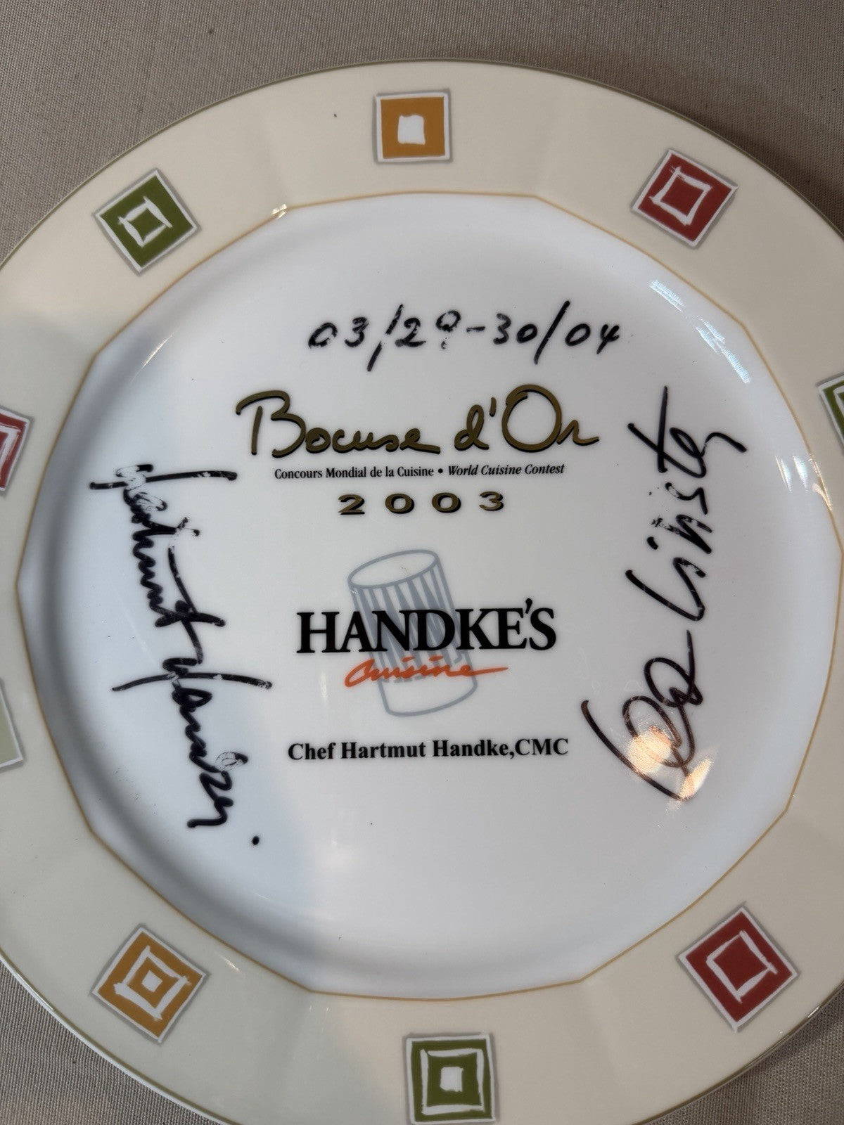 Villeroy Boch Bocuse d'Or 2003 Handke Cuisine Signed Collector Plate 11.5"