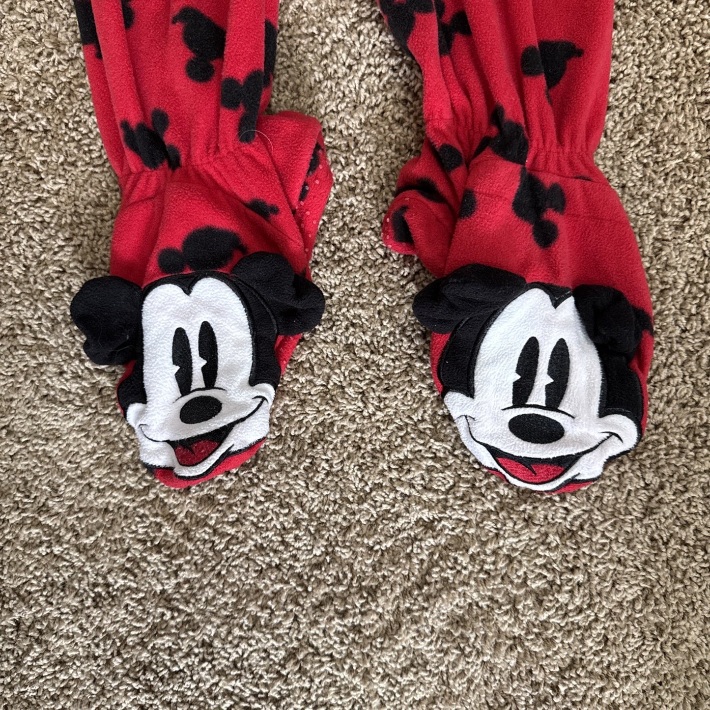 Disney Mickey Mouse Pajamas Fleece One Piece Footed Zip Women Medium