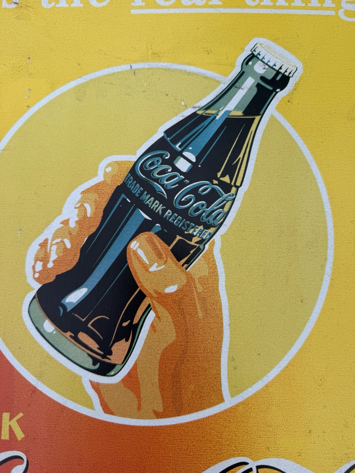 Vintage Coca Cola Reproduction Tin Metal Sign Coke Bottle Advertising Retro