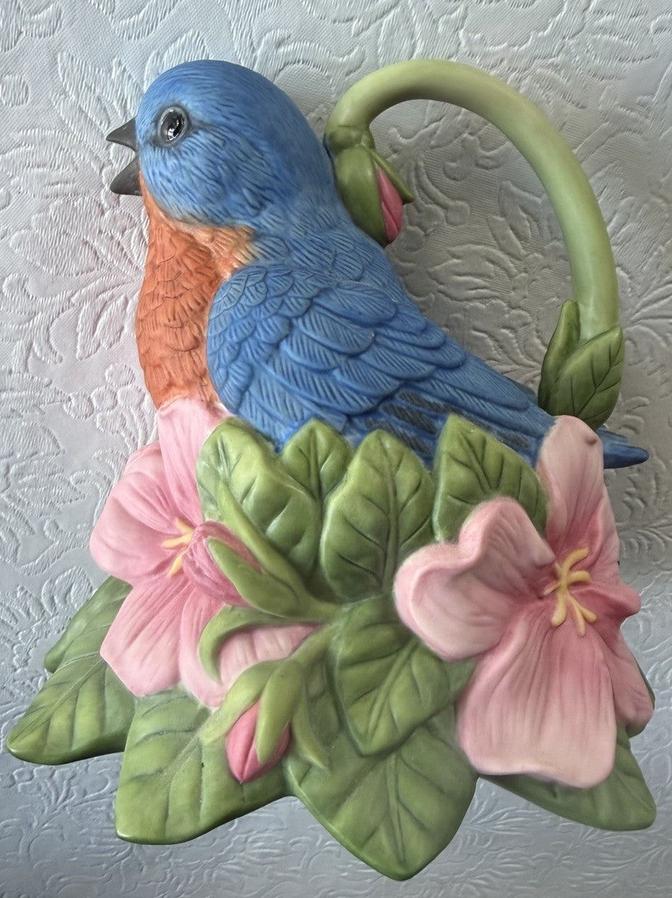 Lenox Summer Greetings Blue Bird Creamer Catherine McClung Porcelain Pitcher