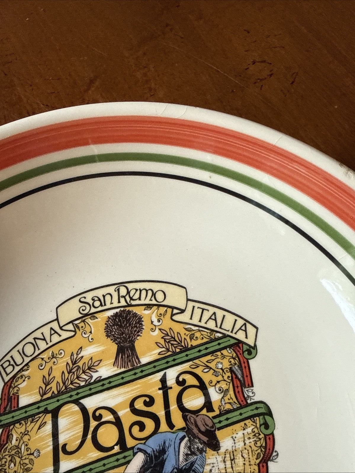 Vintage Buona San Remo Italia Pasta Serving Bowl Made In Italy Himark