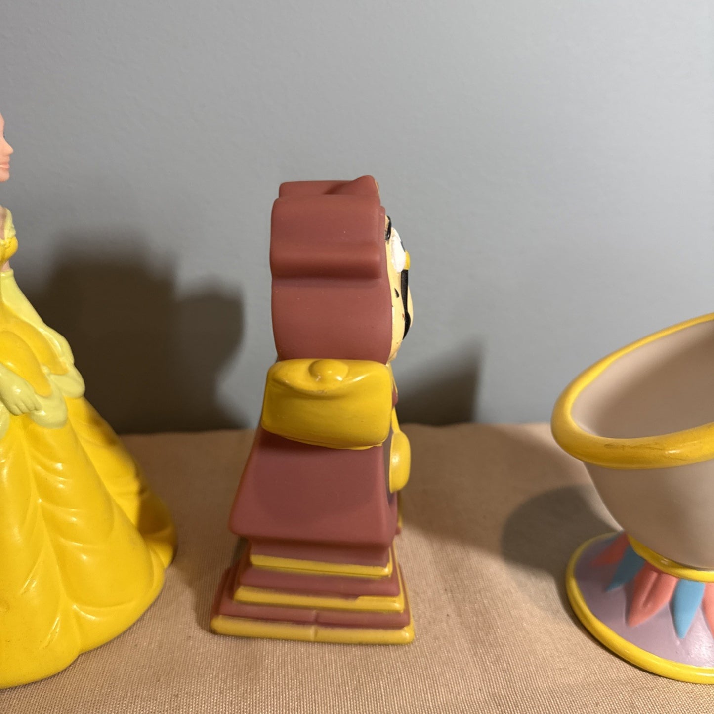 1992 Pizza Hut Beauty And The Beast Hand Puppets Disney Lot Of 4 Vintage