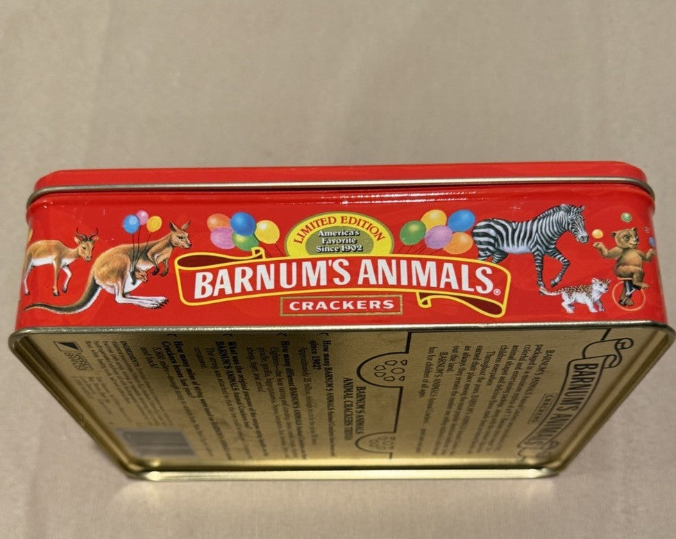 Vintage 1987 Barnums Animals Crackers Metal Tin Nabisco Empty 3 Packs Circus Box
