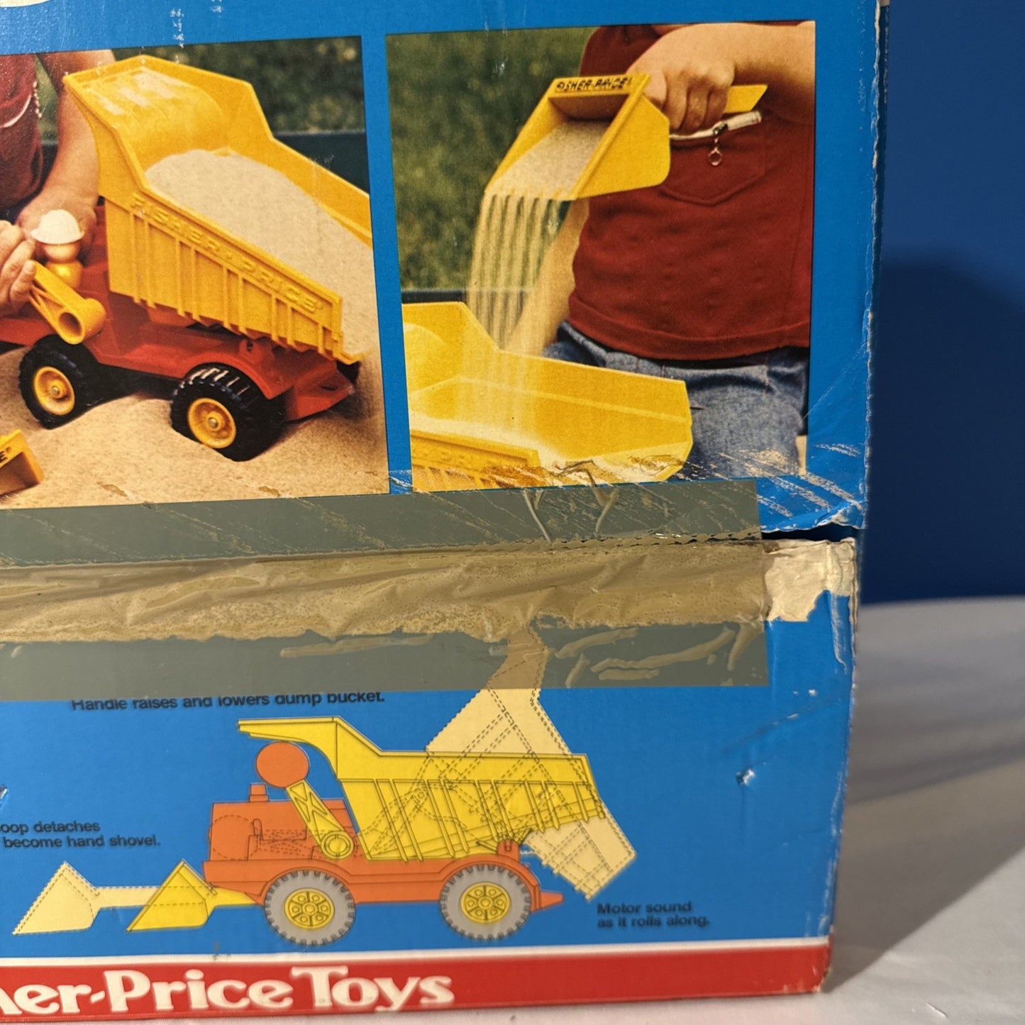 Vintage 1975 Fisher Price #302 Dump Truck Pre-owned with Original Box