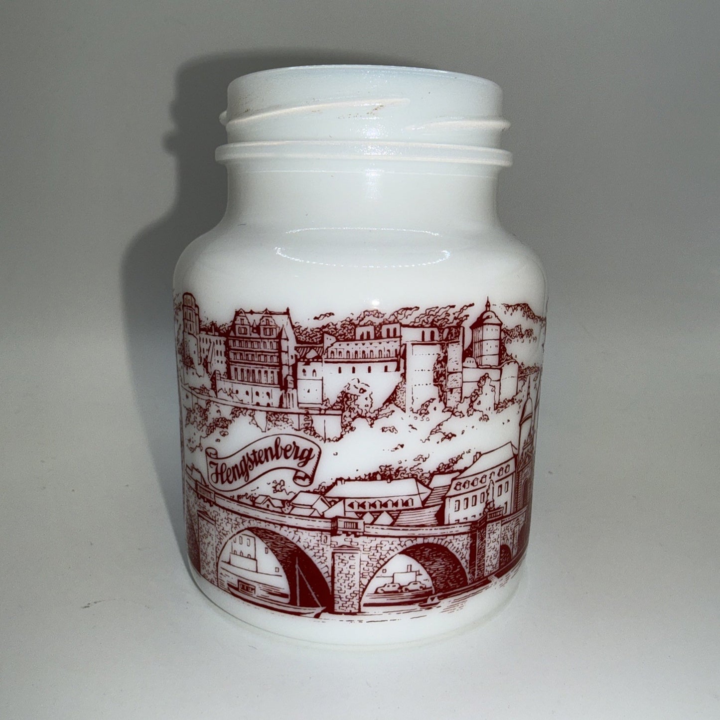Vintage Heidelberg Milk Glass Jar No Lid With Vintage Heidelberg Spoon