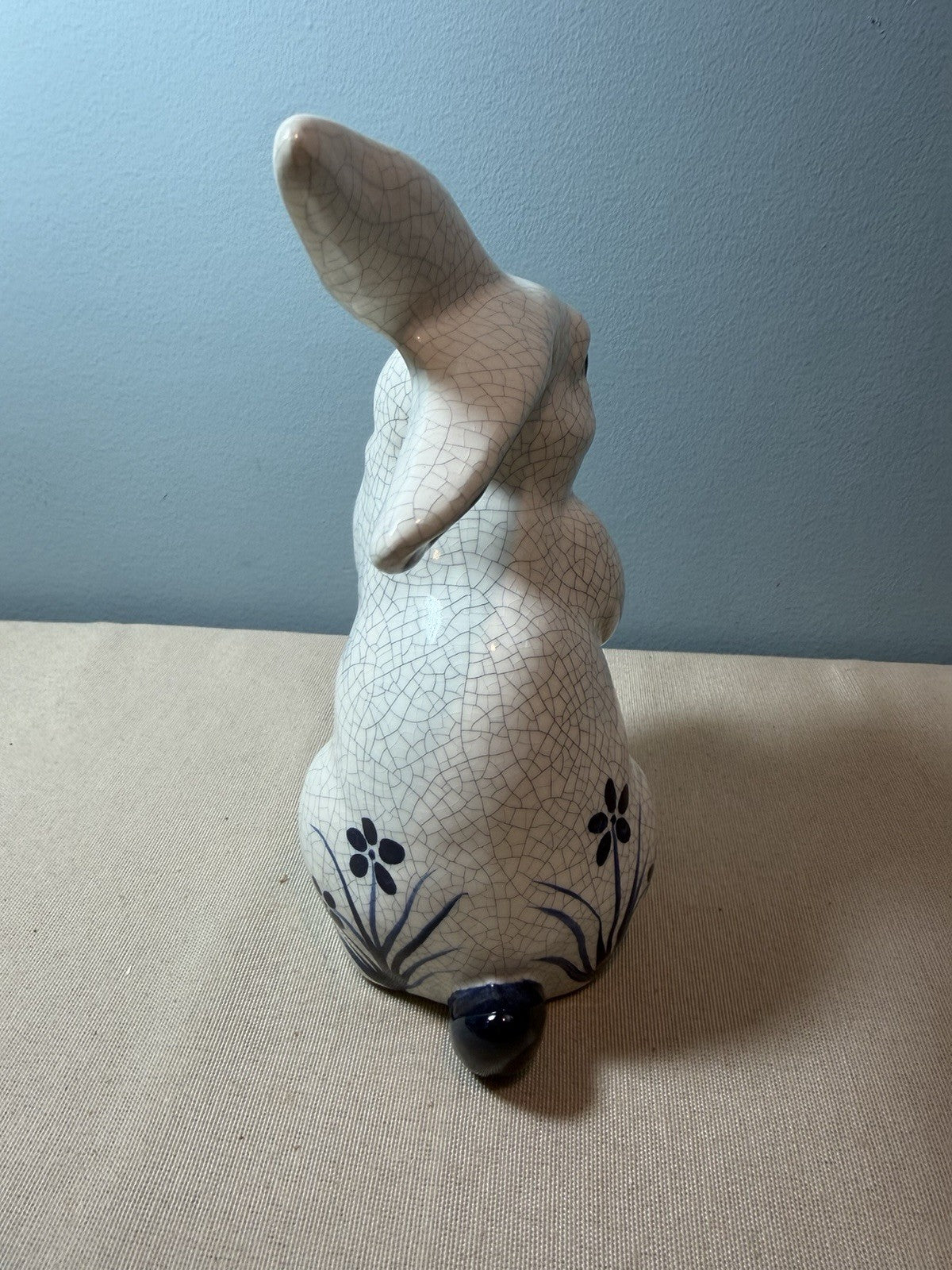 Dedham Pottery Potting Shed Crackle Rabbit Bunny Figurine Vintage Art Pottery
