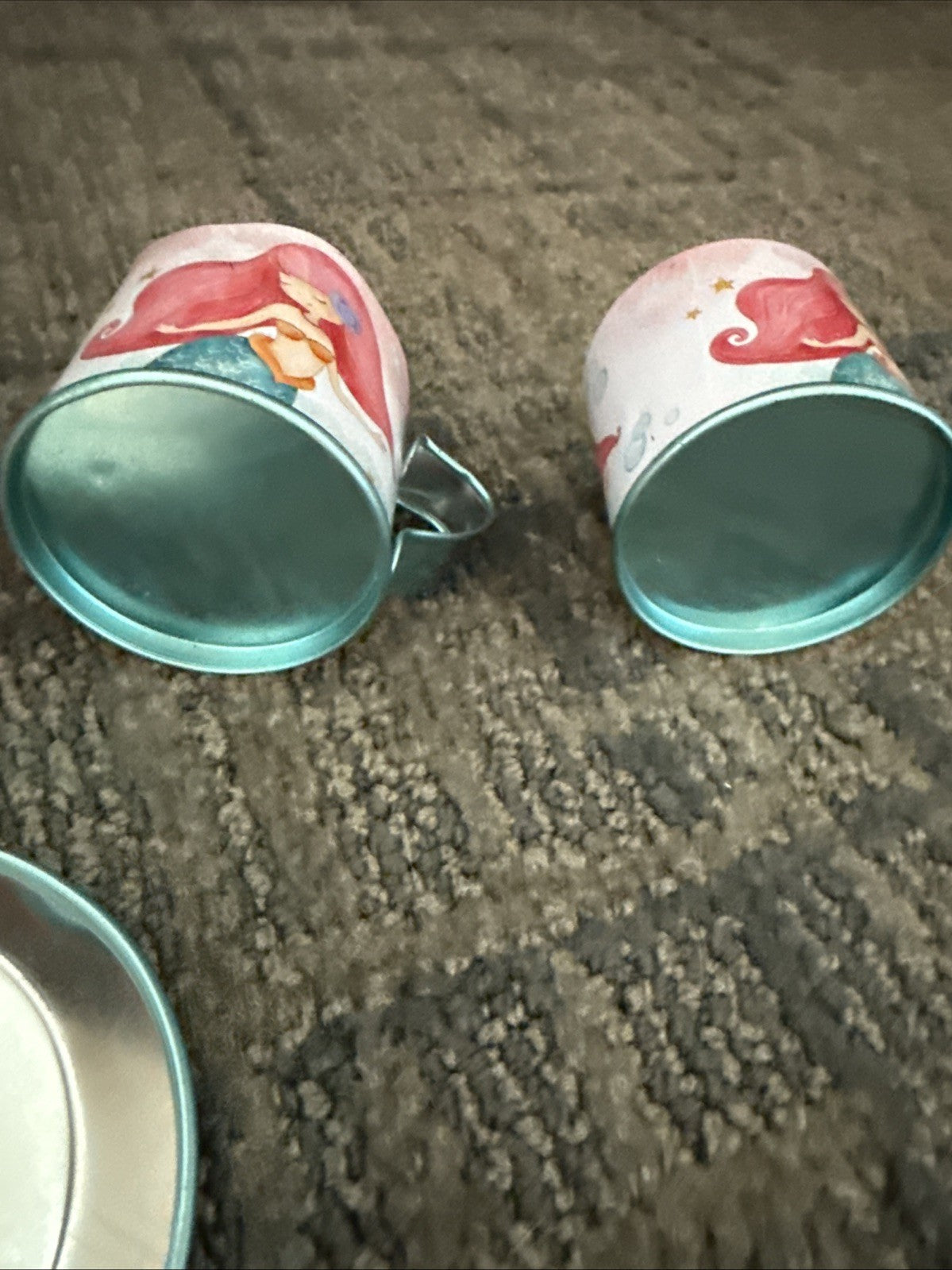 Members Mark Mermaid Tin Tea Set Kids Playset 10 Pieces INCOMPLETE