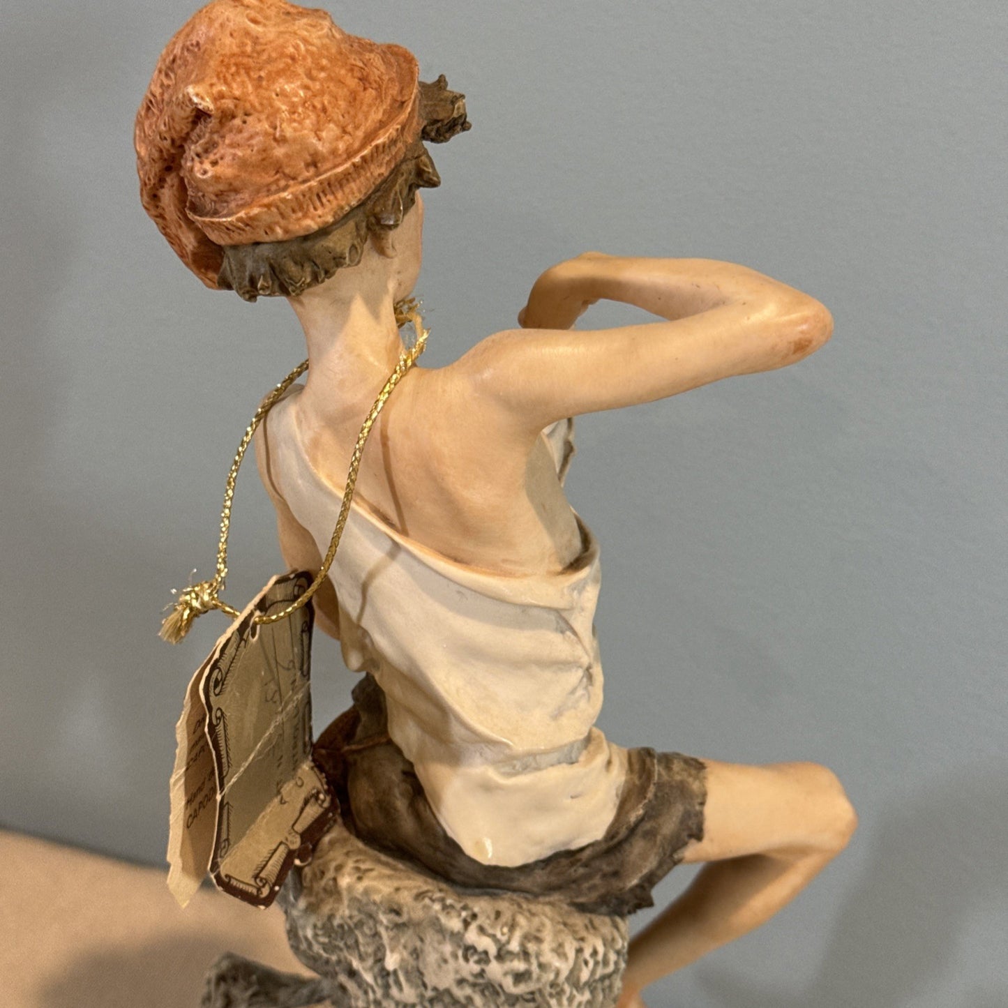 Giuseppe Armani Boy With Fish Figurine 326S Florence Italy COA Vintage