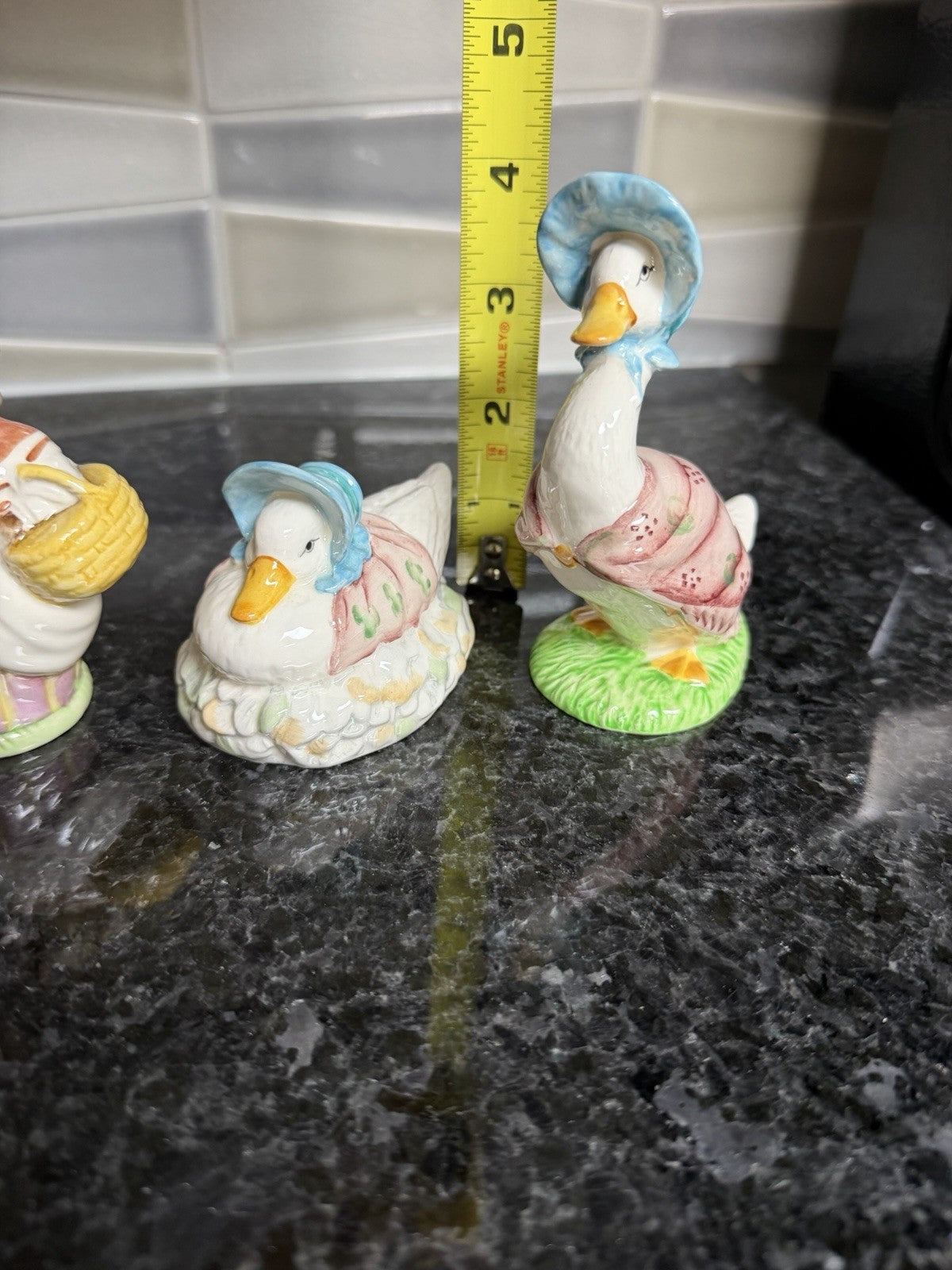 John Beswick Beatrix Potter Figurine Lot Jemima Puddleduck Mrs Rabbit Boxed