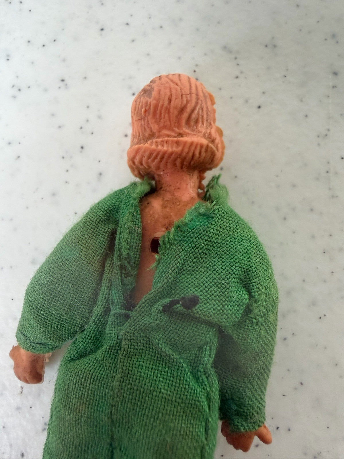 Vintage Marx Bendy Doll Figure Dollhouse Posable Toy Green Dress Collectible
