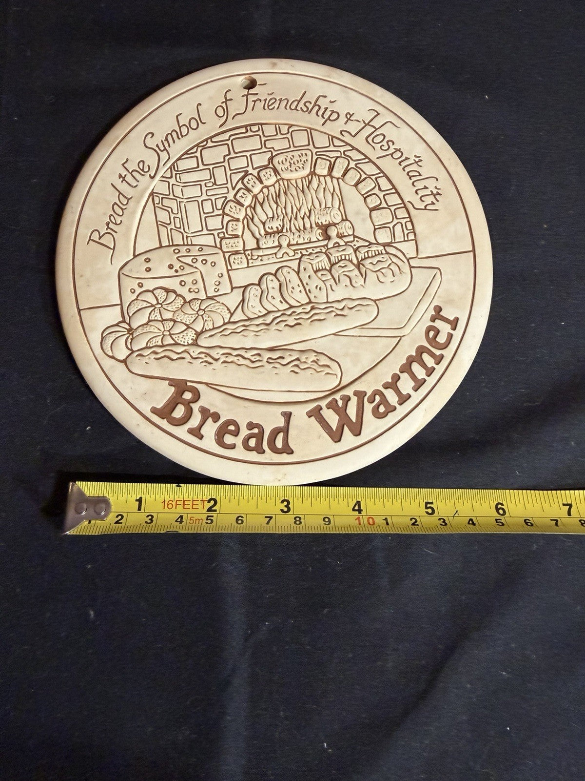1993 Lyn Ulrick “Bread Is the Symbol of Friendship” Ceramic Bread Warmer 6"