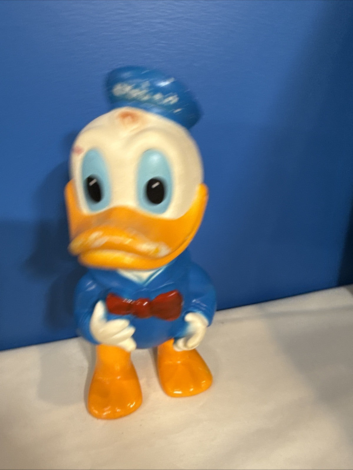 Vintage Walt Disney Donald Duck Vinyl Squeaker Toy Japan 8.5 Inch Figure