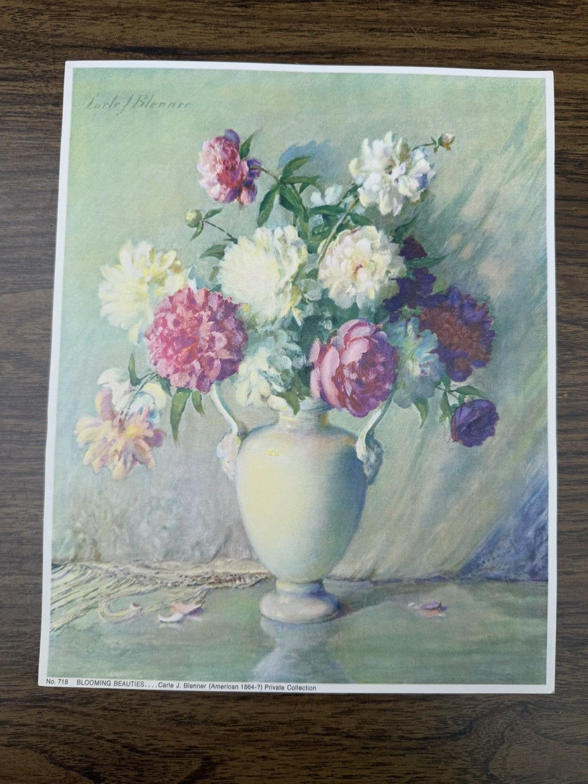 Lot of 6 Vintage Art Lithograph Prints 8x10 Van Gogh Hicks Peonies Floral Craft
