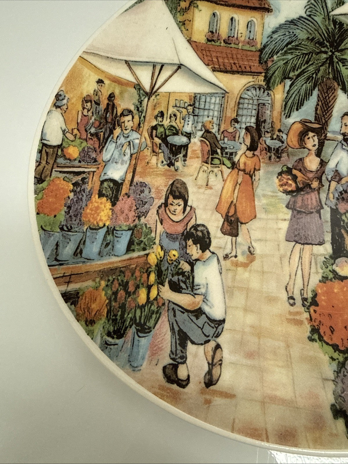 Vintage Effetti d'Arte Flea Market 11in Dinner Plate Italian Ceramic Italy
