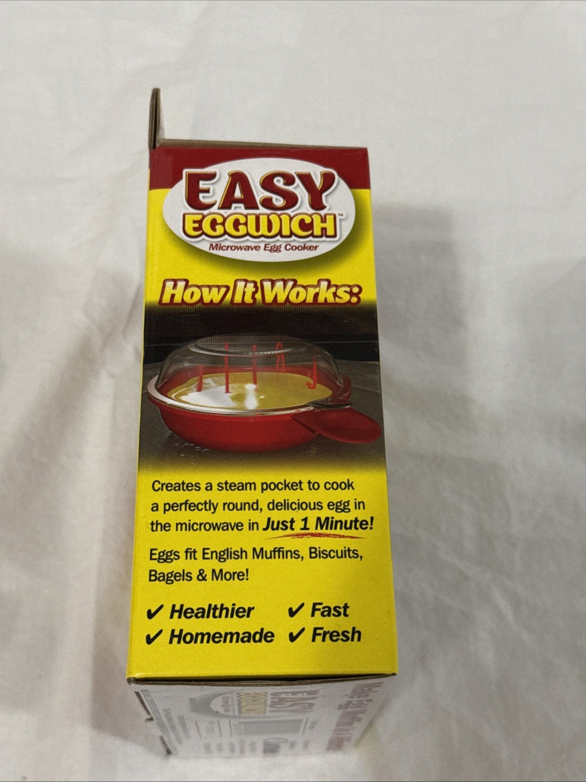 Easy Eggwich Microwave Egg Cooker Red Clear New in Box - As Seen On TV