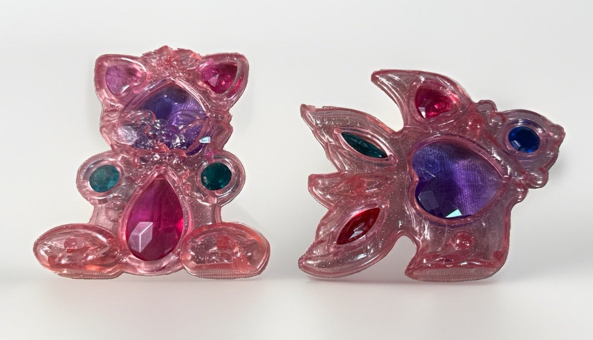 Vintage 1994 Hasbro Magic Treasure Rocks Kitty Fish Complete Gems Figures Pair