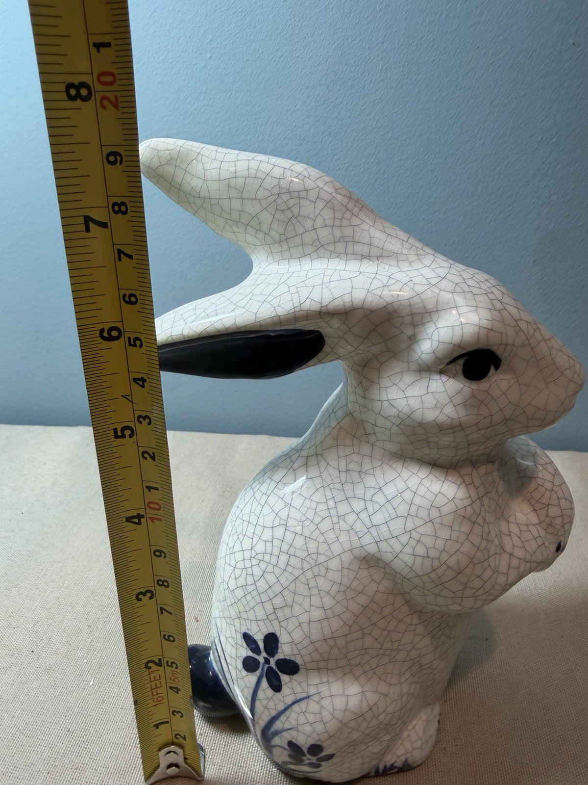 Dedham Pottery Potting Shed Crackle Rabbit Bunny Figurine Vintage Art Pottery