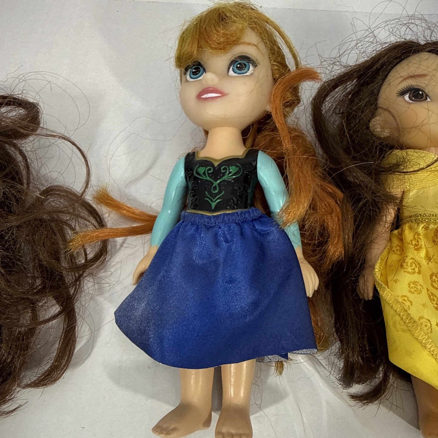 Disney Petite Princess Dolls Belle Anna Lot 3 Mini Fashion Dolls
