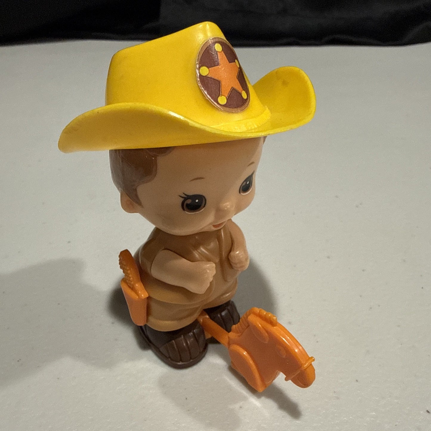 Vintage 1979 Tomy Wind Up Hopping Boy Riding Toy Horse, 4 Inch, Works