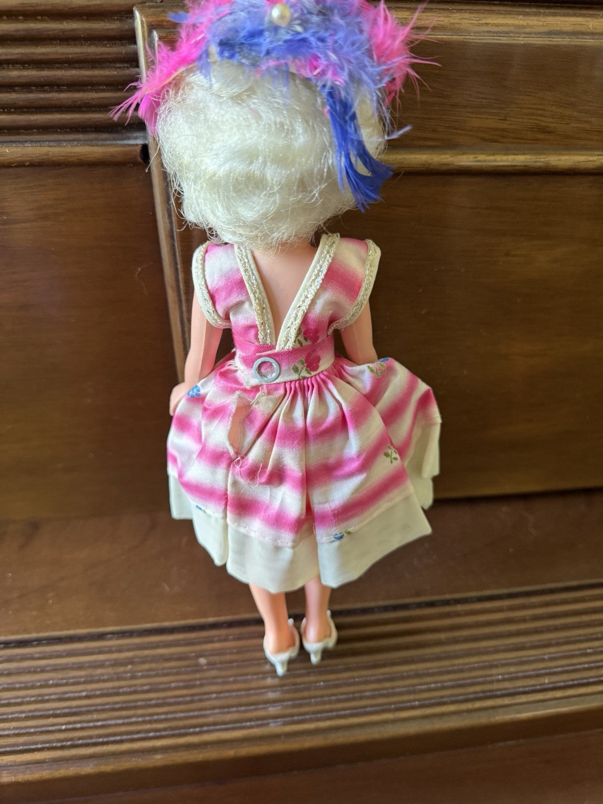 Vintage Sleepy Eye Blonde Fashion Dolls Lot 3 Bride Party Dress Feathers Dolls